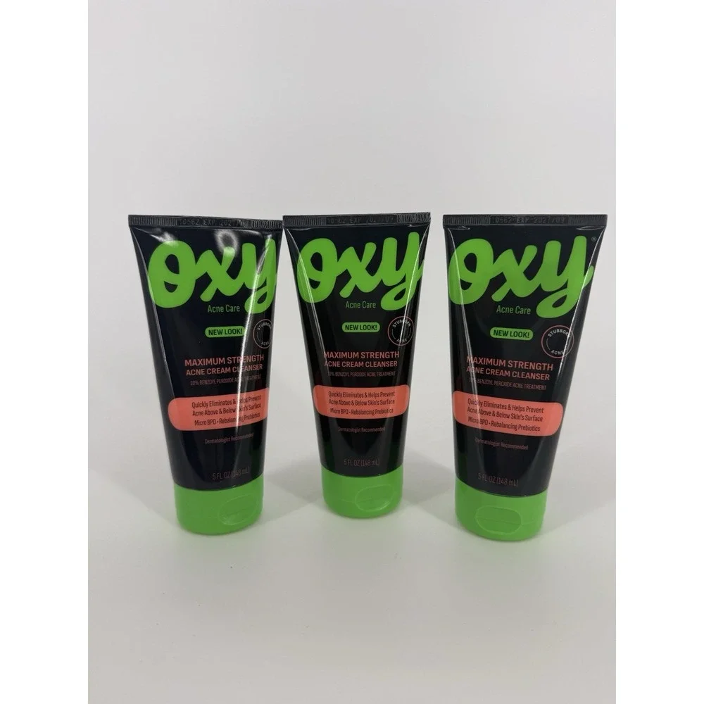 OXY Face Wash Benzoyl Peroxide 10% Acne Wash 5oz ( 3 pack ) Acne Cream Cleanser
